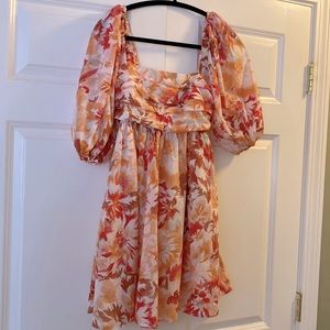 Abercrombie & Fitch Floral Dress - Red and Orange